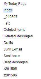 screenshot of my new email folders