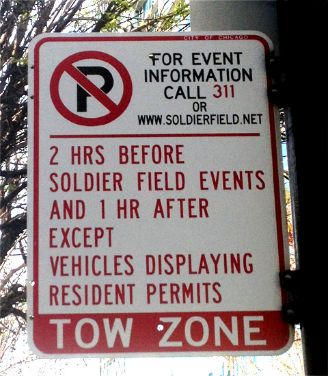 photo of parking sign on South State Street in Chicago